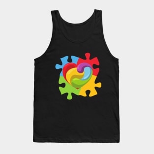 Puzzle Piece Heart Tank Top